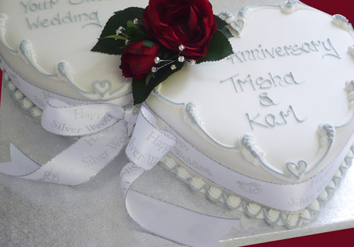 Two hearts anniversary cake